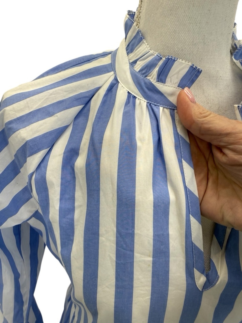 J. Crew Tiered Striped Dress XS Blue/White - Picture 3 of 16